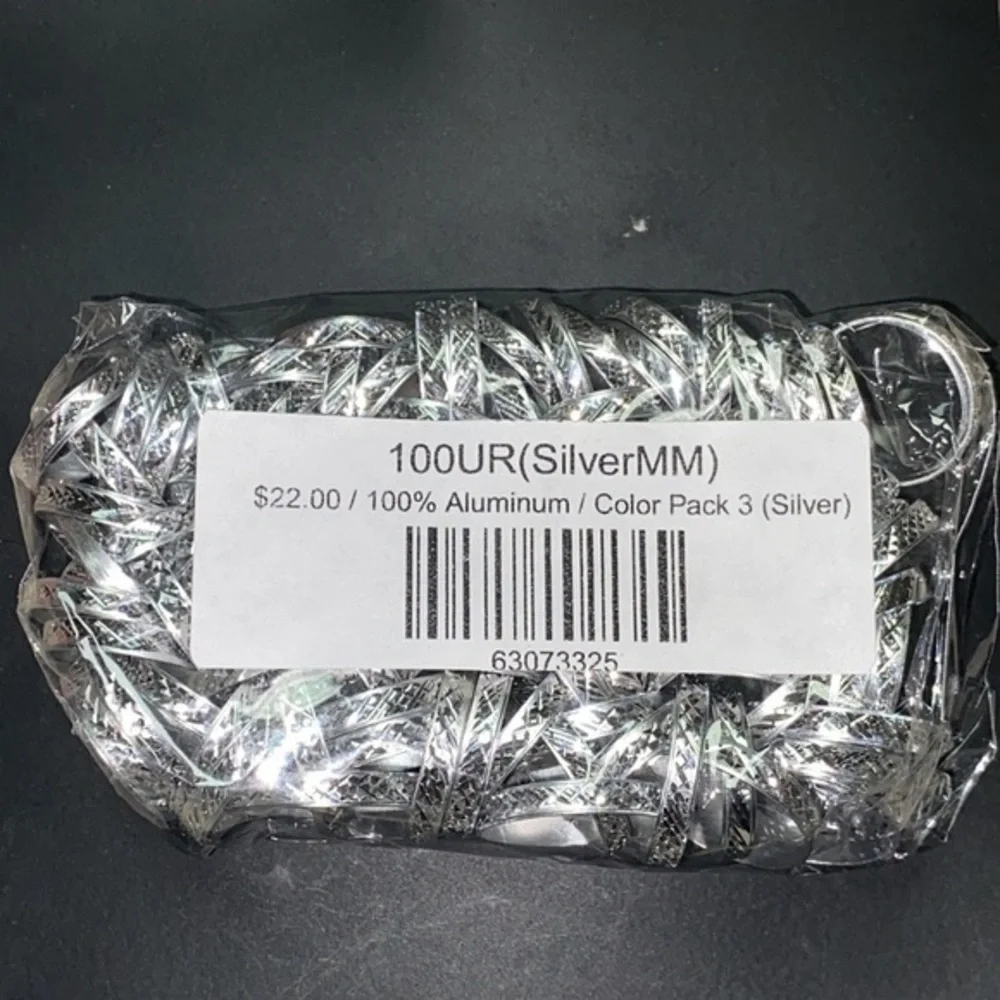 NEW Fine Fashion Unisex Lightweight Aluminum 100 Piece Ring Lot (Silver/Silver)